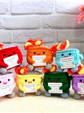 Crocheted Dumpster Fire Plush - Random color